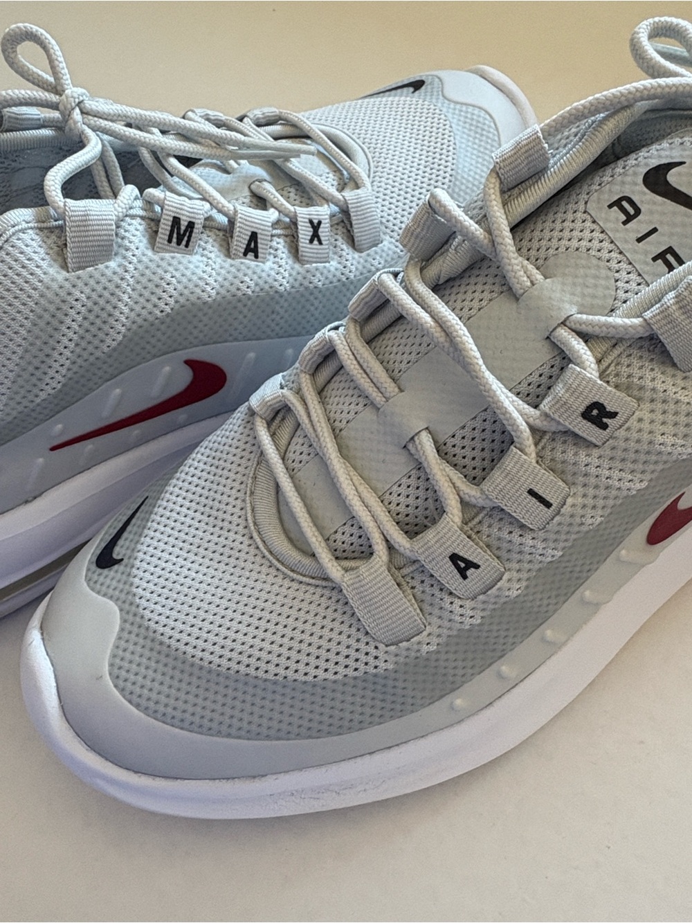 Nike Air Max Axis Pure Platinum Red Crush Womens Shoes Size 8.5